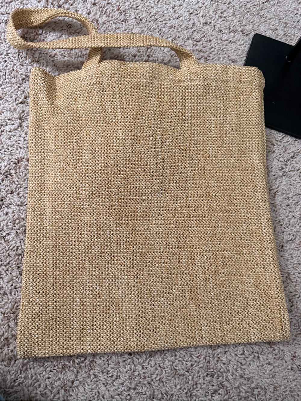 Gift with purchase Prada Natural Beige Jute Tote with Black Logo - Picture 12 of 12